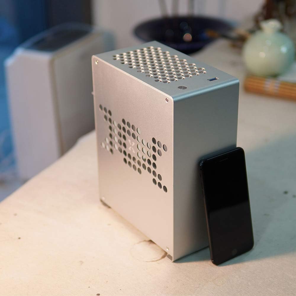 Mini-ITX Aluminum PC Case with PCI-E Riser Cable L51262