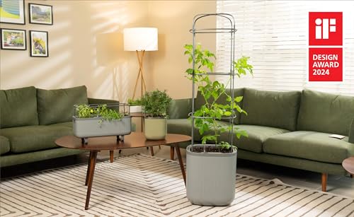 Sage Green Self-Watering Indoor Planter with Trellis Z338444