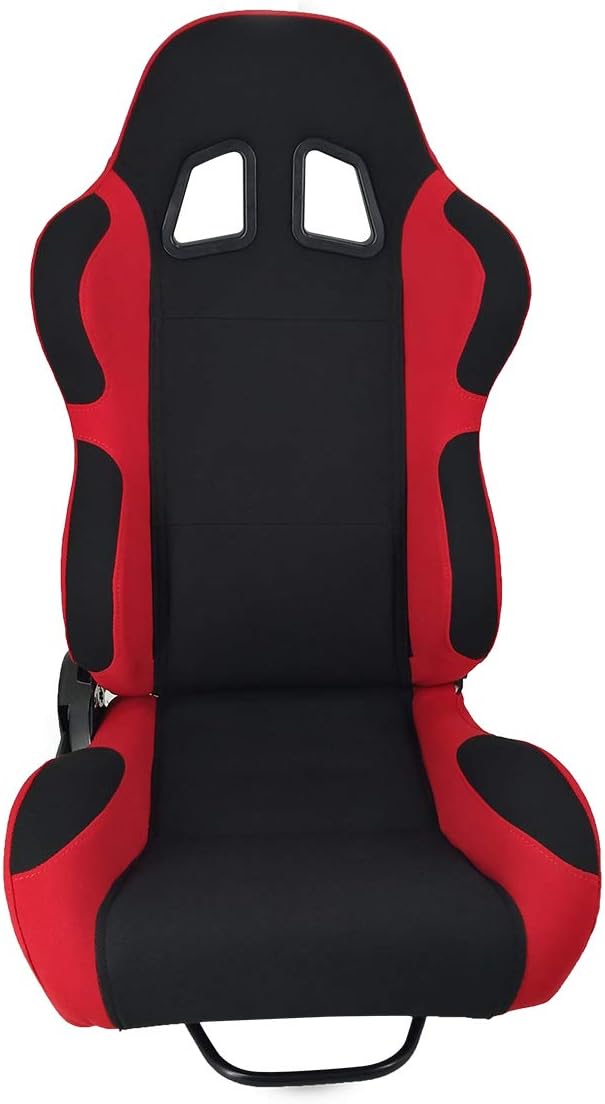 Black Red Racing Bucket Seats Pair J613