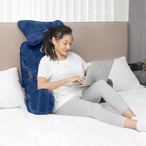 Extra Large 31" Bed Rest Pillow with Detachable Neck Roll J257