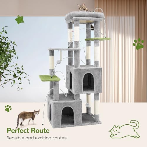 Light Grey Heavy Duty Cat Tower with Scratching Post I602380