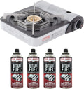 Portable Butane Stove with 4 Fuel Canisters W7080