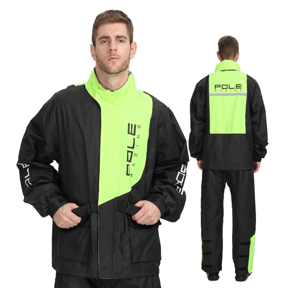 Men Waterproof Breathable Rain Suit Jacket and Pants U84494