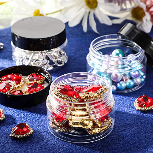 12 Pack Clear Plastic Storage Jars with Lids (8 Ounce, White) G574