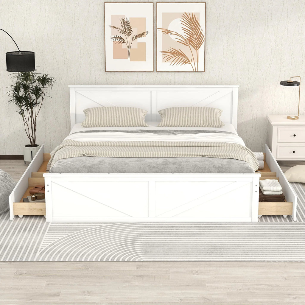 Wooden Platform Bed A624826