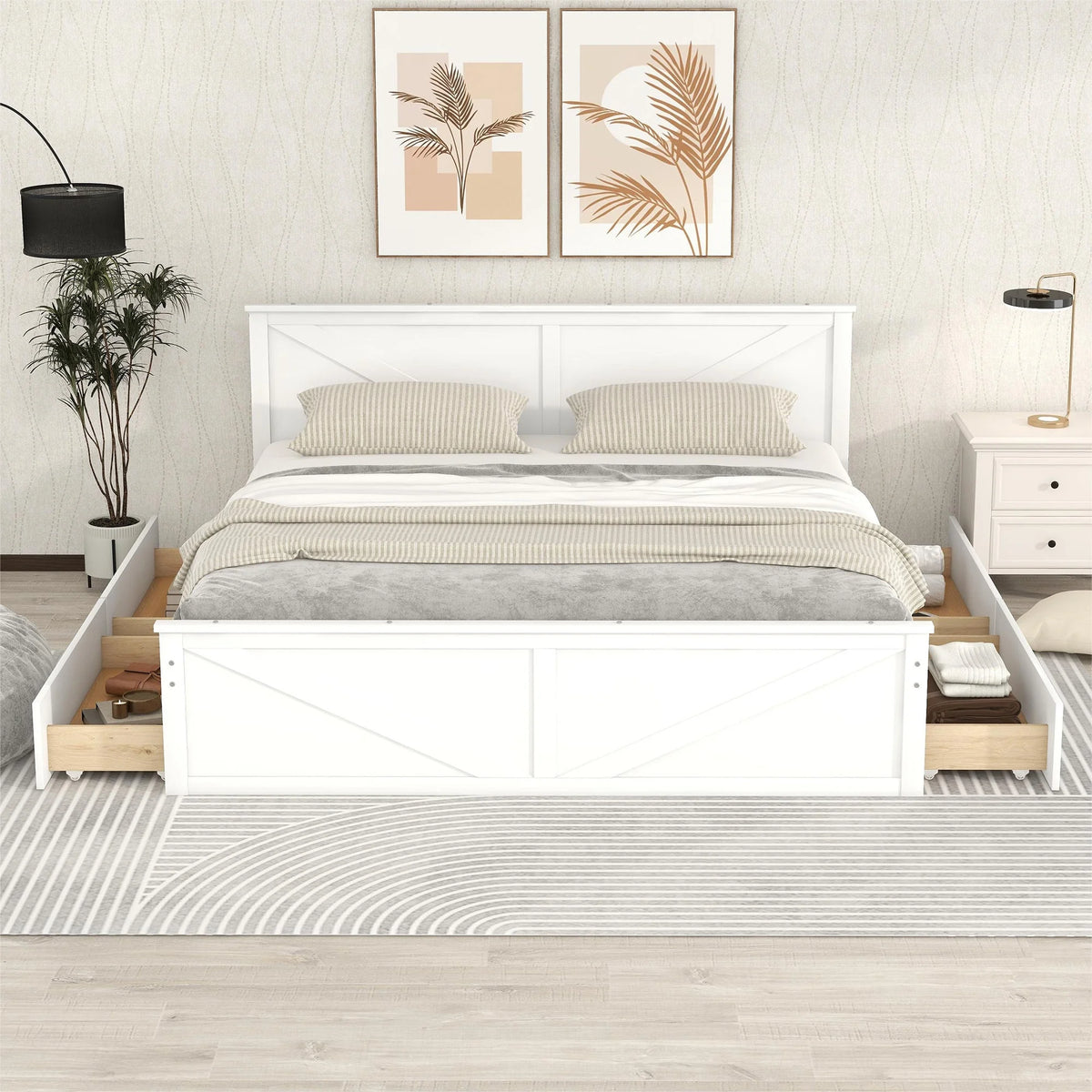 Wooden Platform Bed A624826