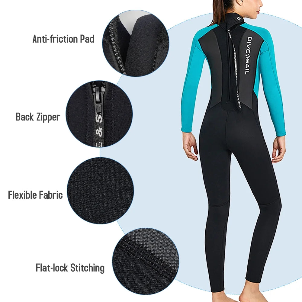 3mm Women Neoprene Full Body Diving Suit L10562