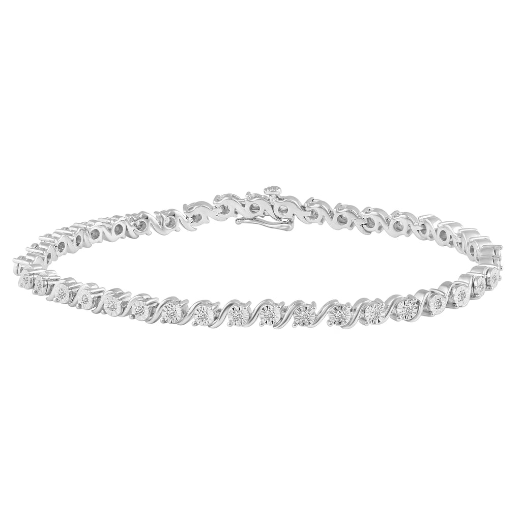 1/3 Carat tw Natural Diamond Tennis Bracelet in 925 Sterling Silver (7 Inches) J962471