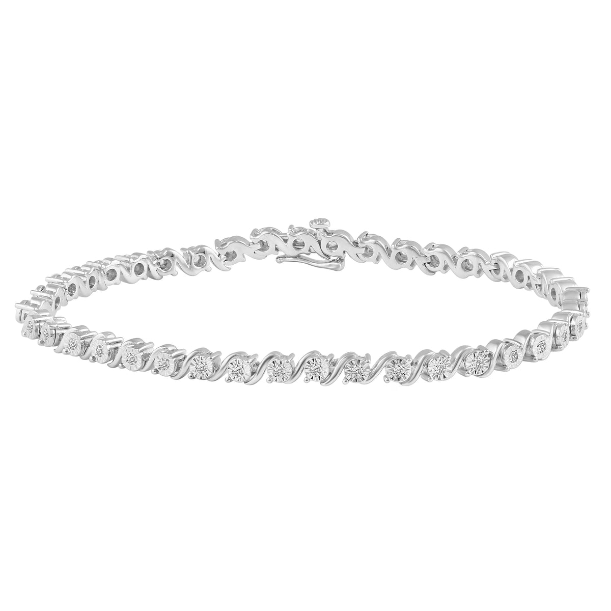1/3 Carat tw Natural Diamond Tennis Bracelet in 925 Sterling Silver (7 Inches) J962471