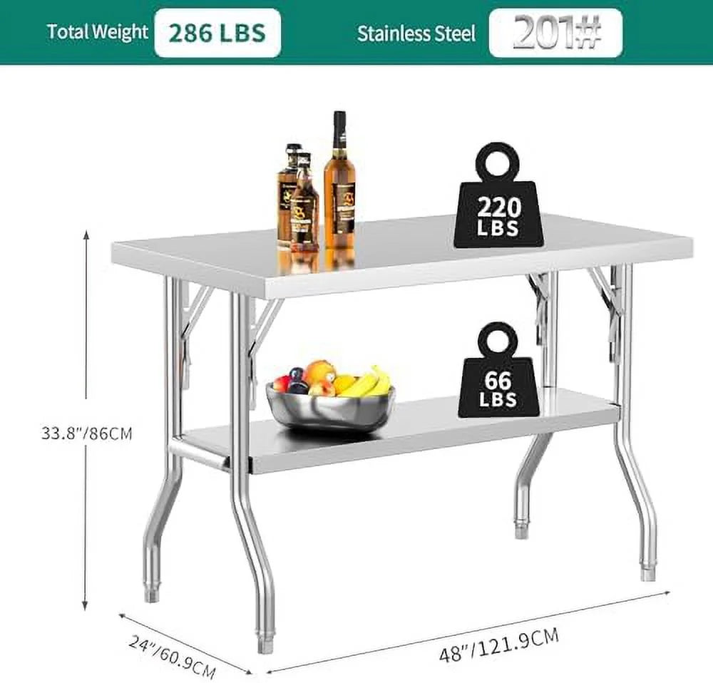 Stainless Steel Folding Table 48" X 24" W412942