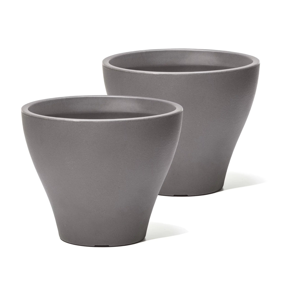 Dark Cedar Round Indoor Outdoor Plastic Planter and Pot D241351