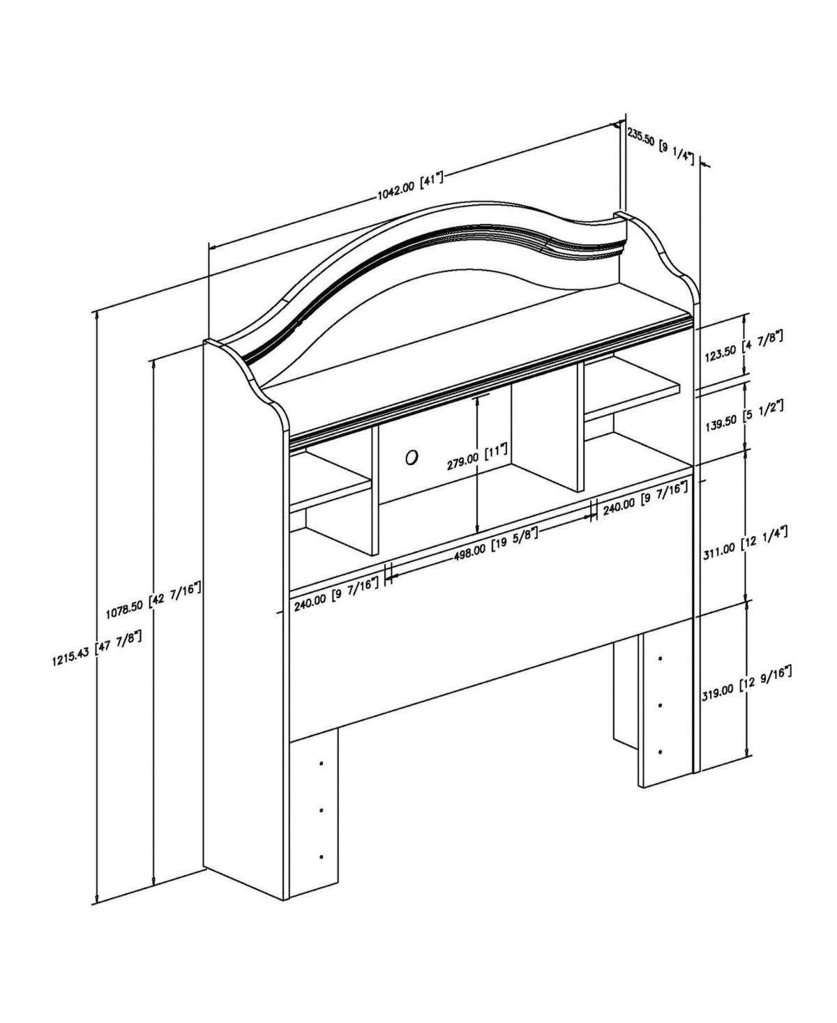 Twin Bookcase Headboard Espresso S6792
