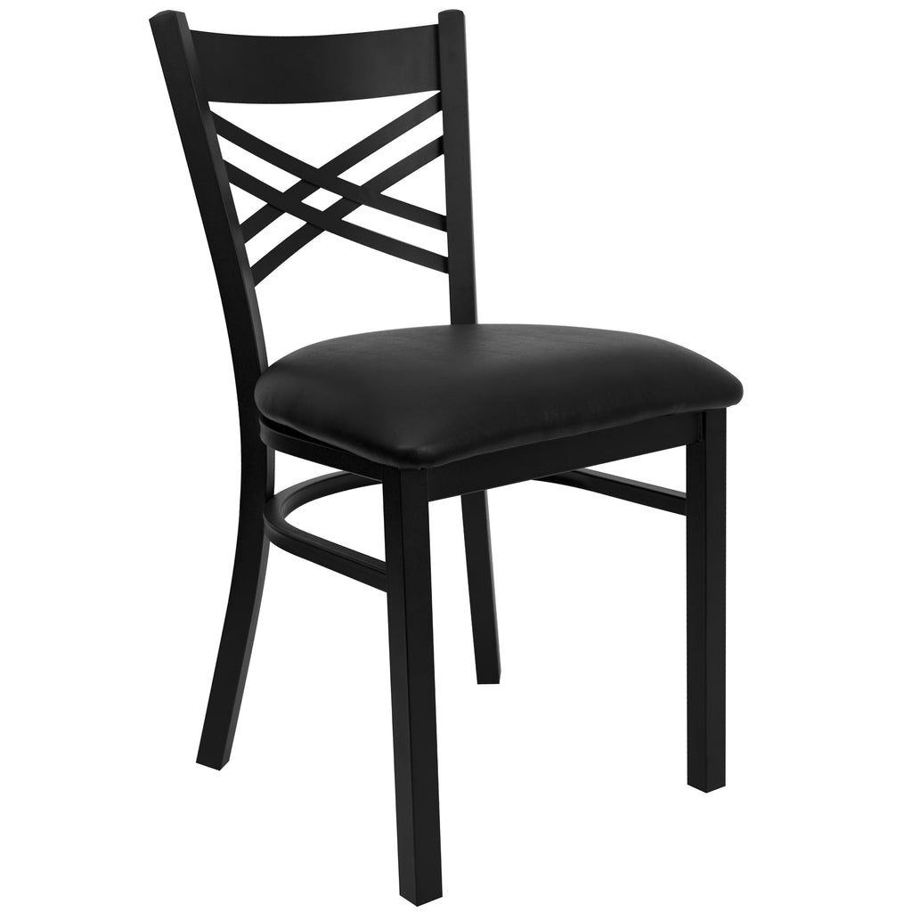 Black Vinyl Seat Metal Restaurant Chair M500079