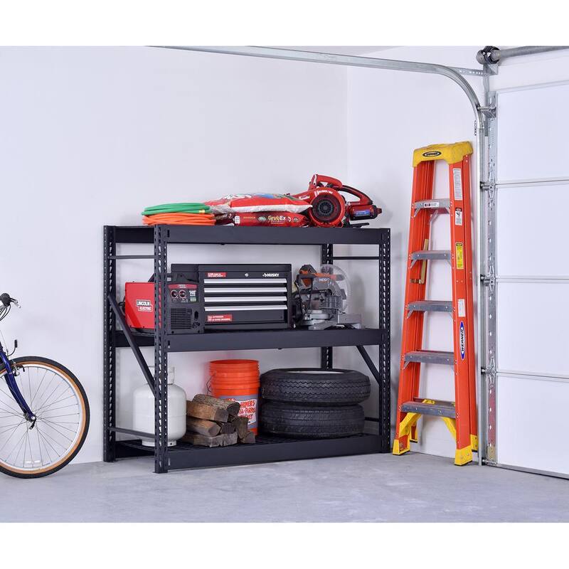 3-Tier Steel Freestanding Garage Storage Shelving Unit in Black G5146