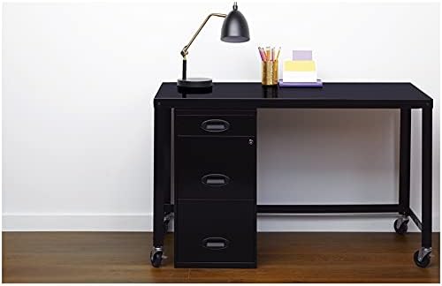 3 Drawer Metal File Cabinet Black J62019