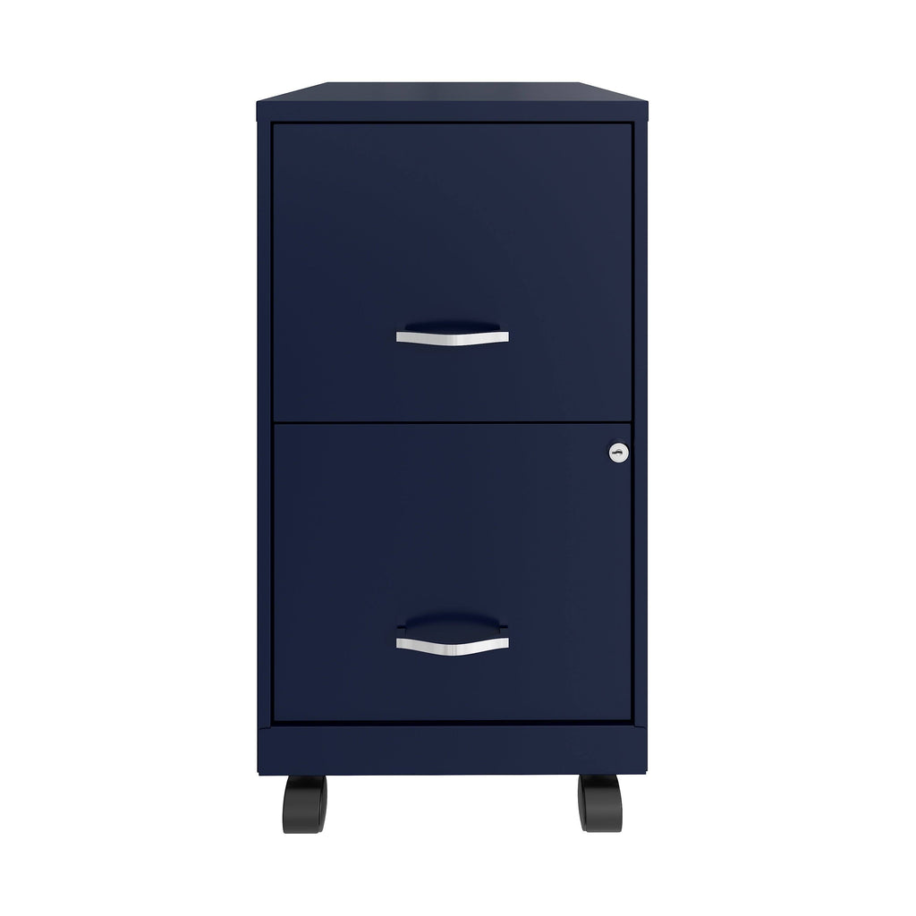 Navy 2 Drawer Metal Mobile File Cabinet J801591