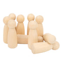 10Pcs Unfinished Wooden Peg Dolls for Kids DIY Craft 75mm / 3.0in X364