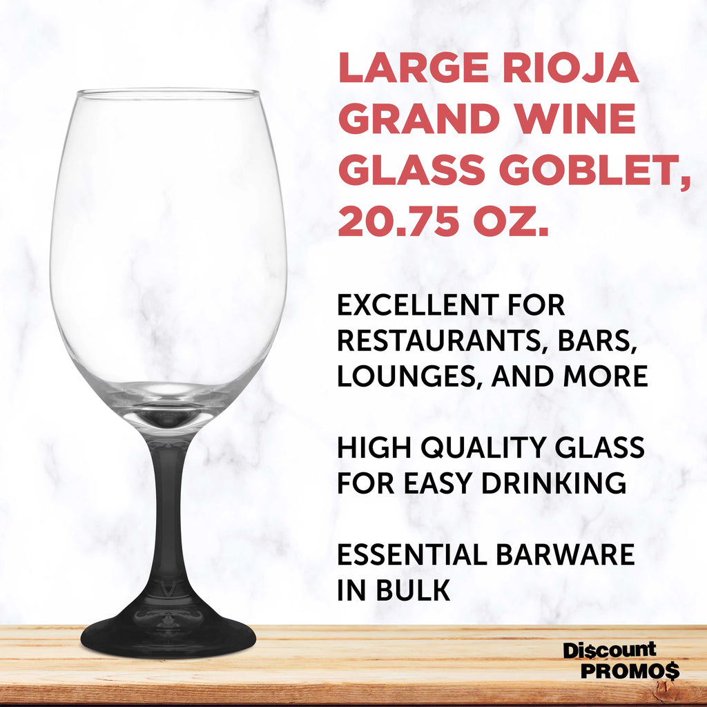 Wine Glasses 20.75 oz. Set of 10 Black K1290