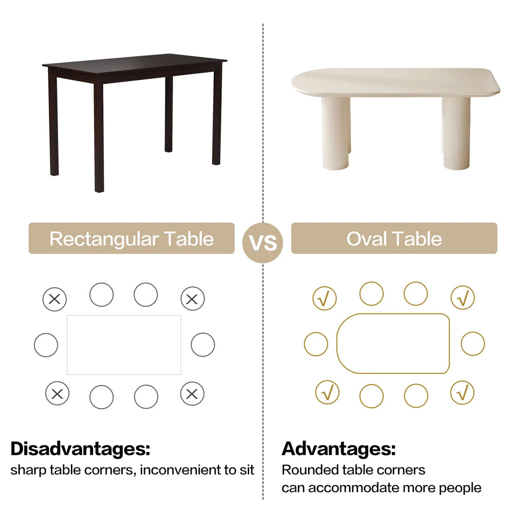 70.86'' Oval White Dining Table E733