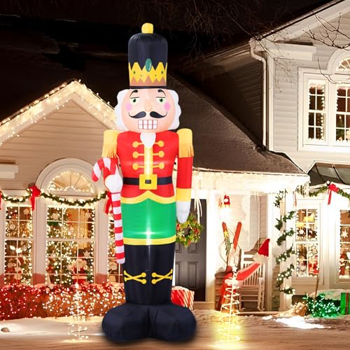 8FT Christmas Inflatable Nutcracker Soldier with Built-in LEDs S4480
