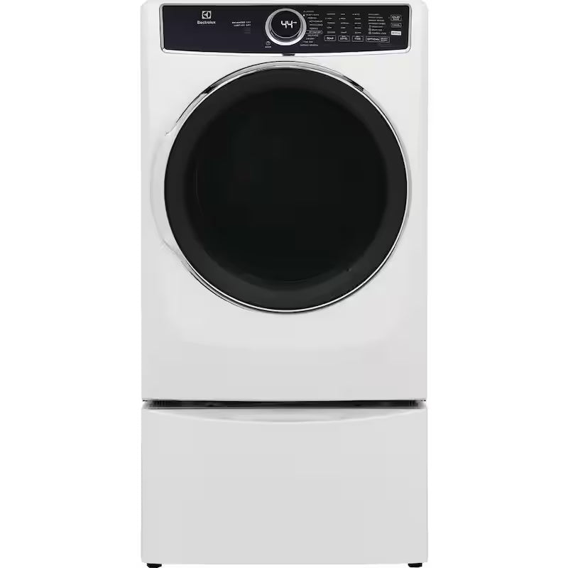 White Laundry Pedestal with Storage Drawer T7687