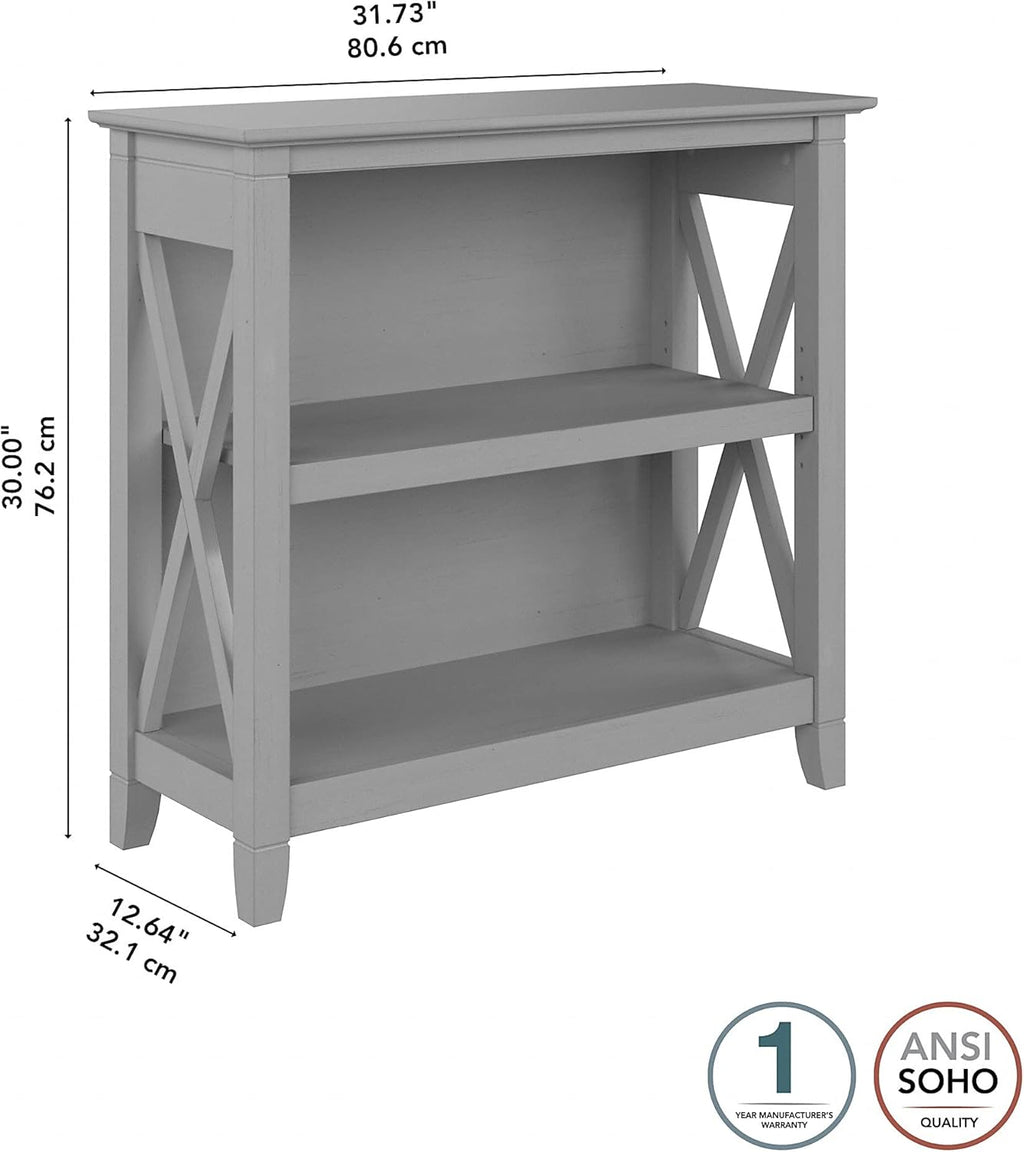 2 Shelf Bookcase in Cape Cod Gray S8415
