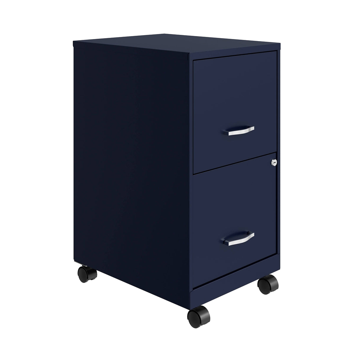 Navy 2 Drawer Metal Mobile File Cabinet J801591