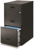 3 Drawer Metal File Cabinet Black J62019