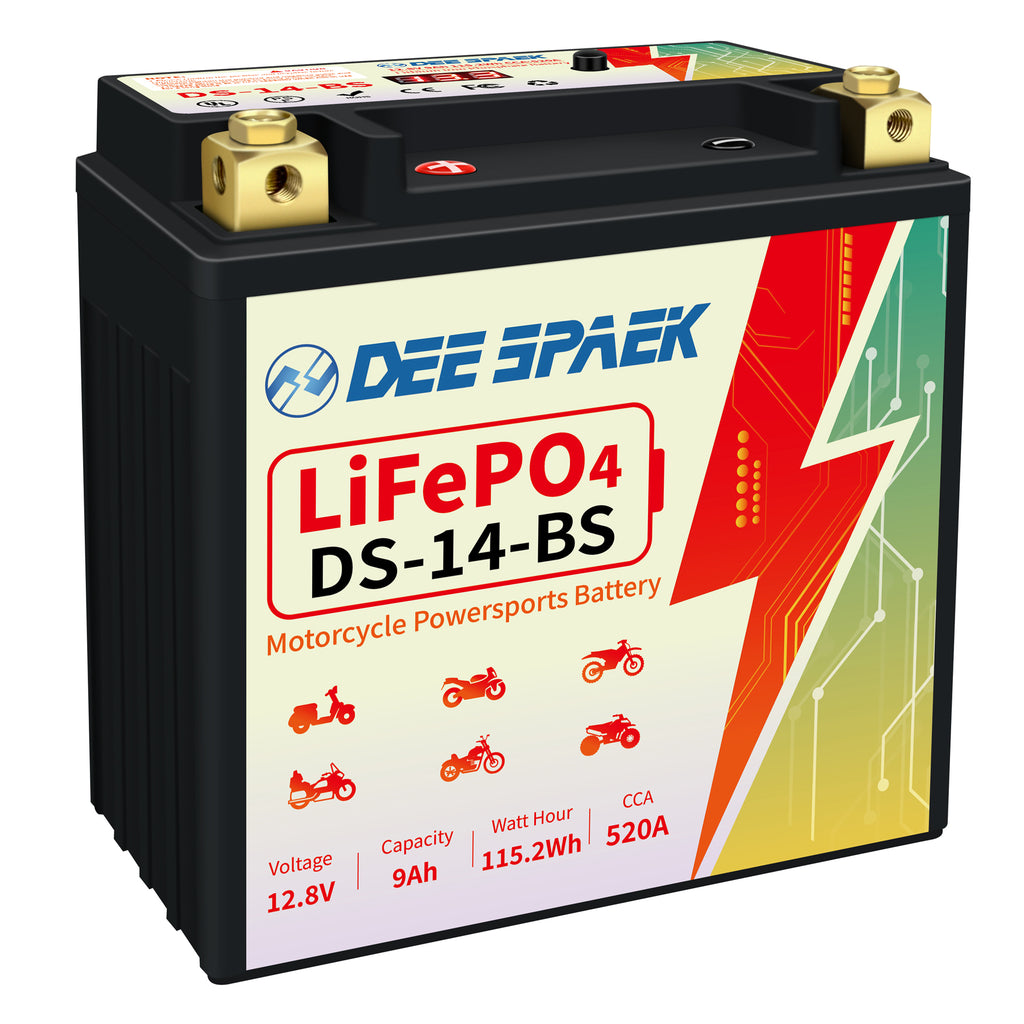 Lithium Motorcycle Battery, 12 Volt 9Ah 520CCA, LiFePO4 ATV Scooter Powersports Battery Replacement J512