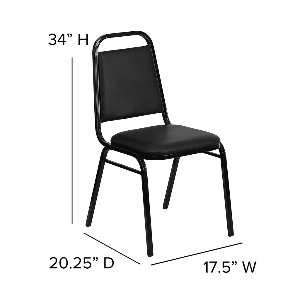 4 Pack Black Vinyl Stacking Banquet Chair U6528