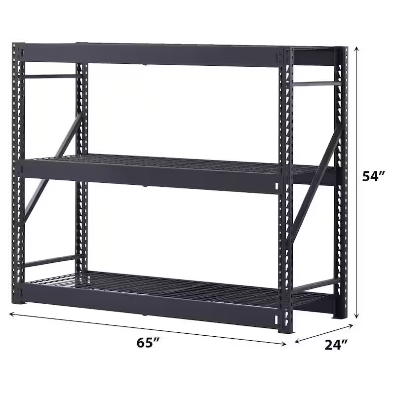 3-Tier Steel Freestanding Garage Storage Shelving Unit in Black G5146