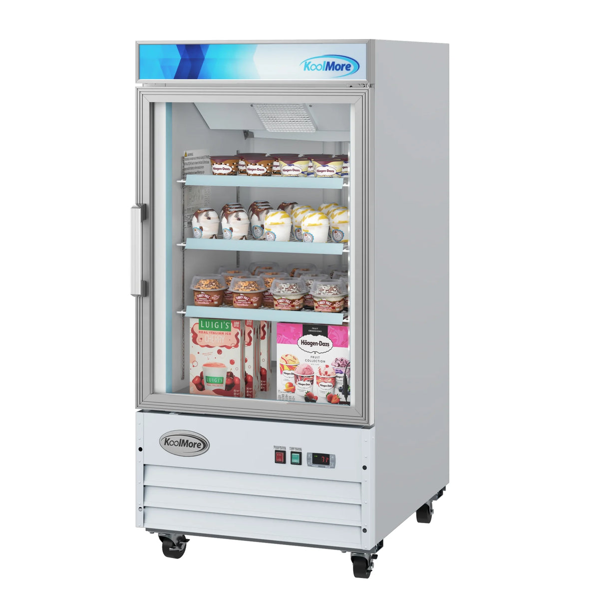 26 in. 1-Door Commercial Display Merchandiser Freezer 9 cu. ft. White W297