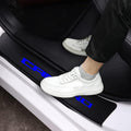 4PCS White Carbon Fibre Vinyl Car Door Sill Protector Decal Sticker F36878