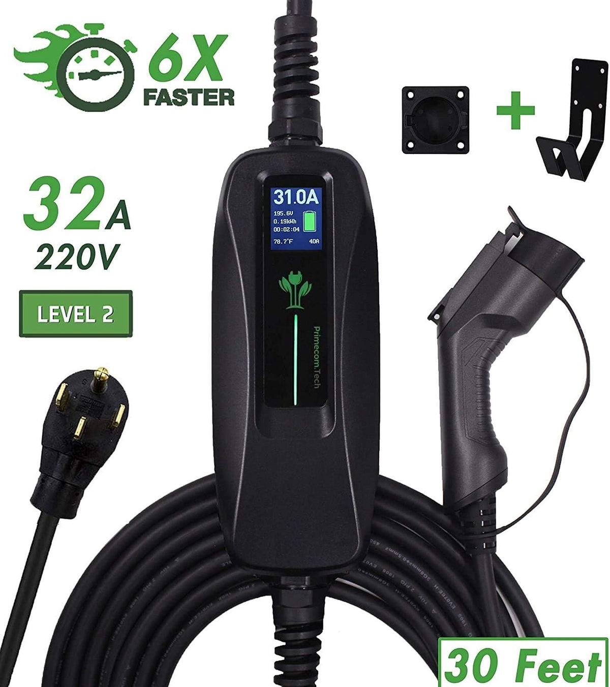 Level 2 Portable EV Charger with 30 Feet Cable V1815