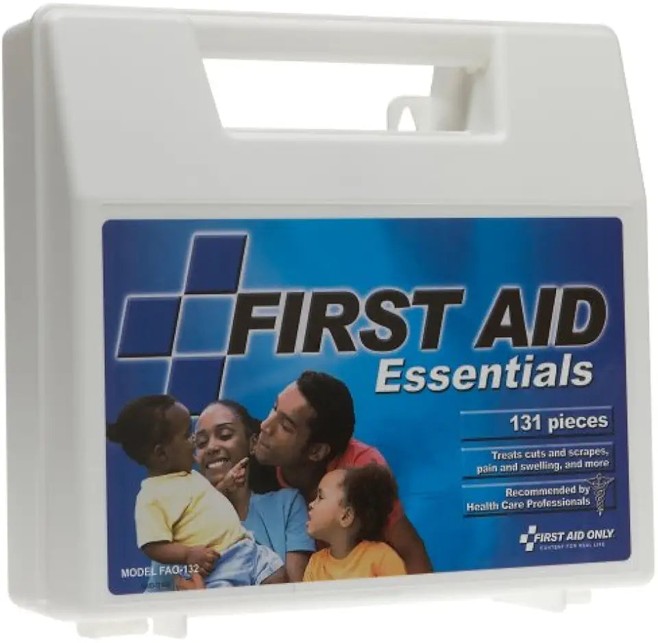 First Aid Kit, 131 Piece, Plastic Case V99193