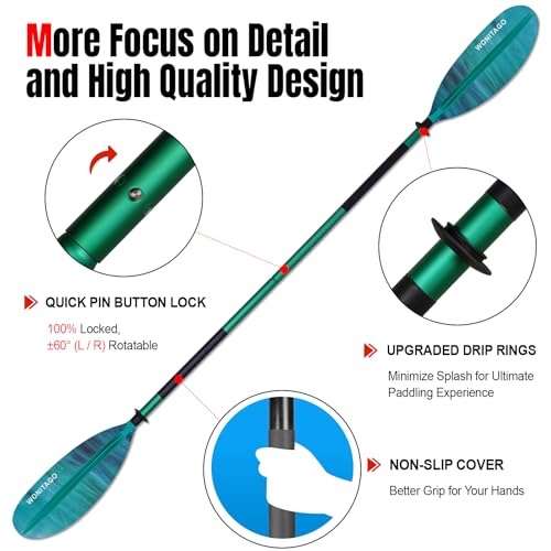 Aluminum Shaft PP Blade Floating Kayak Paddle B149952