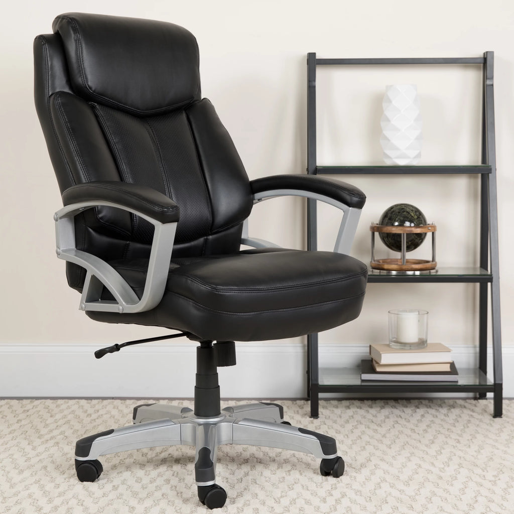 Black Big & Tall Office Chair with Arms C259