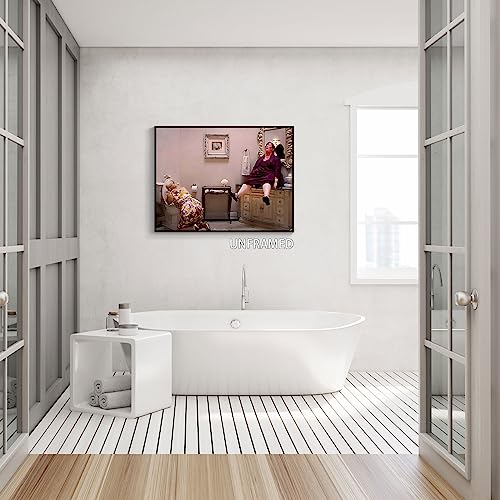 Black White Bathroom Canvas Wall Art Prints 12x16in Unframed S14440