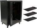15U Wall Mount Network Server Cabinet Rack Glass Door Lock with Shelves E857