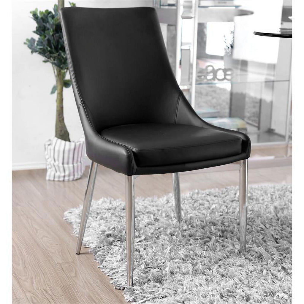 Faux Leather Dining Chair in Black (Set of 2) B67980