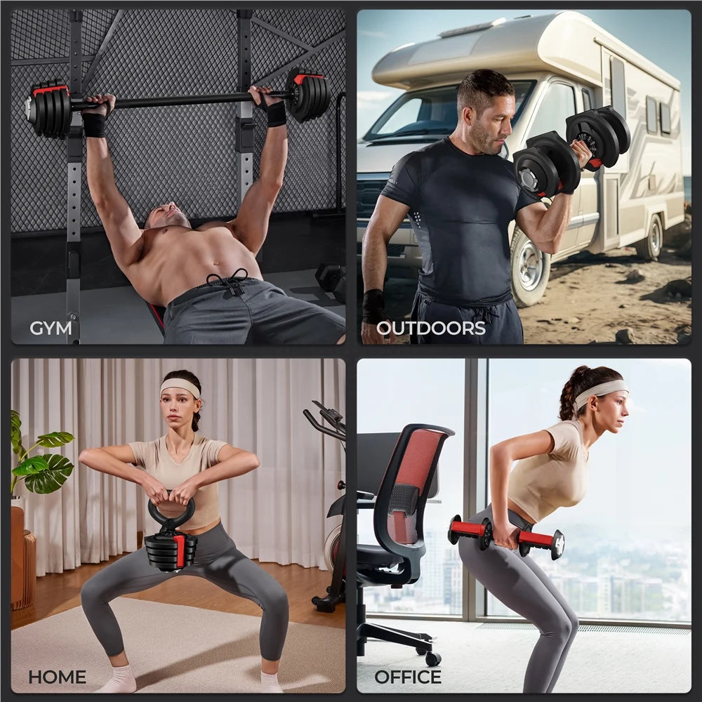 Black 3-In-1 Dumbbell Weight Set with Anti-Slip Handle Z39609