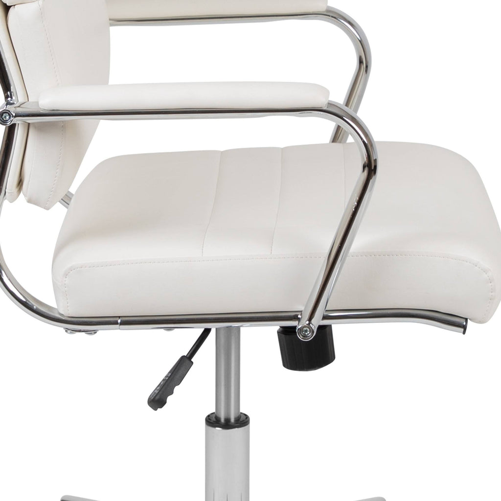 White LeatherSoft High Back Executive Swivel Office Chair H606