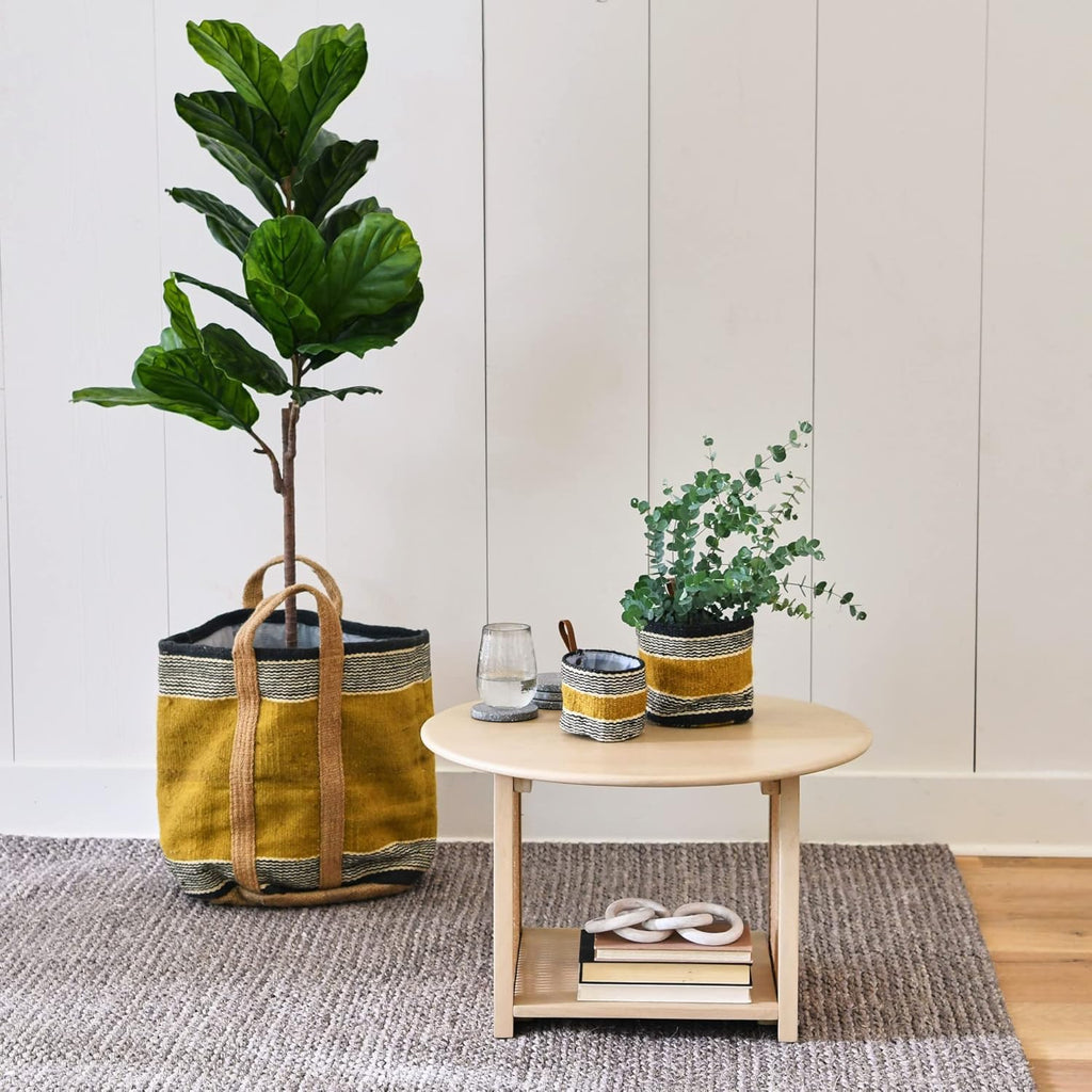 Natural Cane and Solid Mango Wood Round Coffee Table D23684