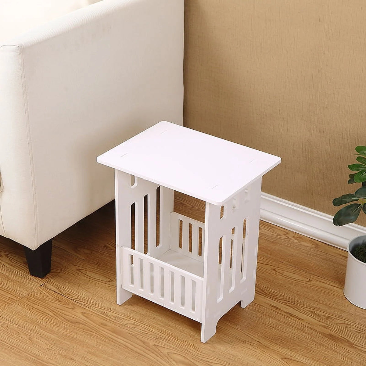 White Square Nightstand B455