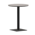 Round 24" Faux Teak Poly Slats Steel Frame Table B966893