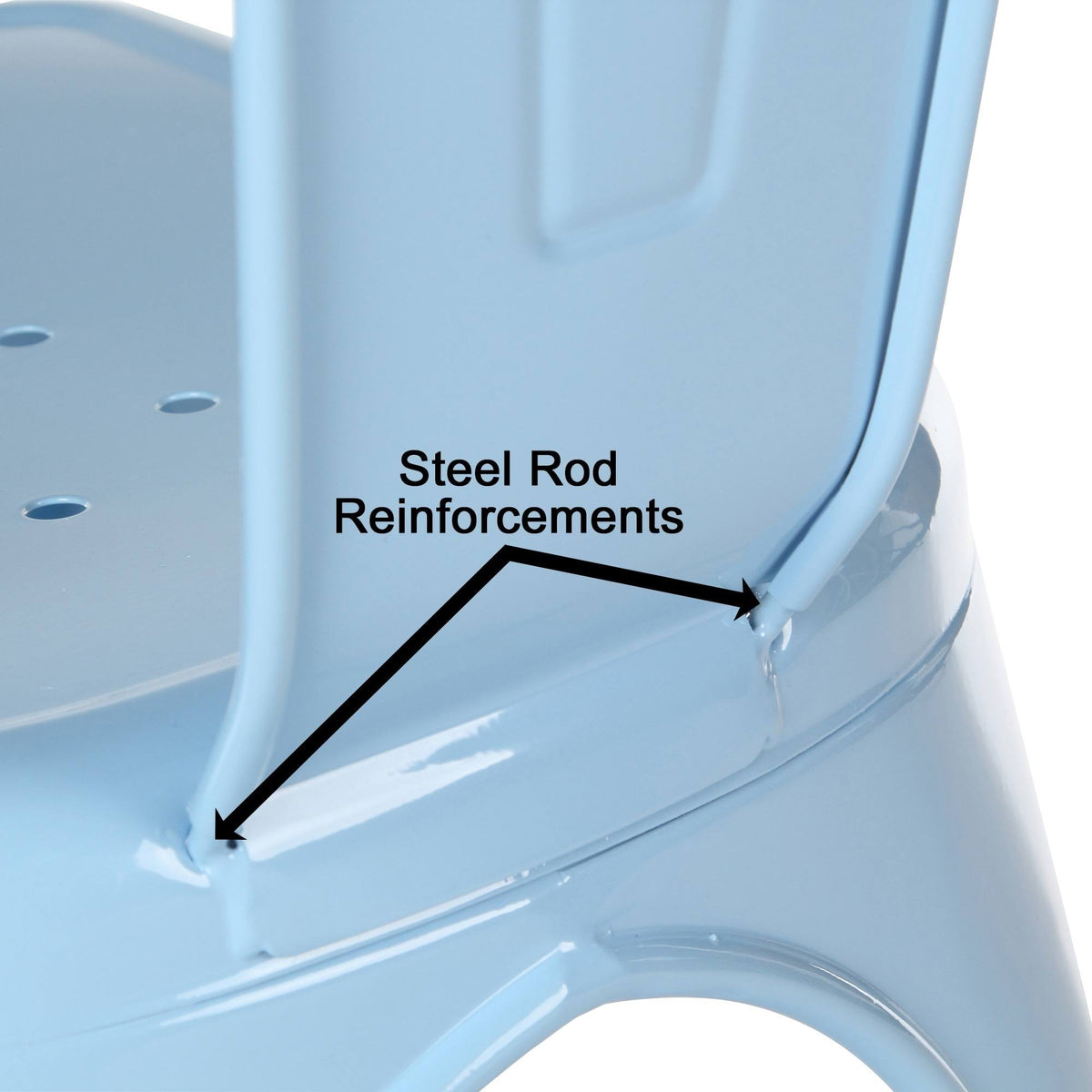 White Metal Tolix-Style Side Chair Q654098