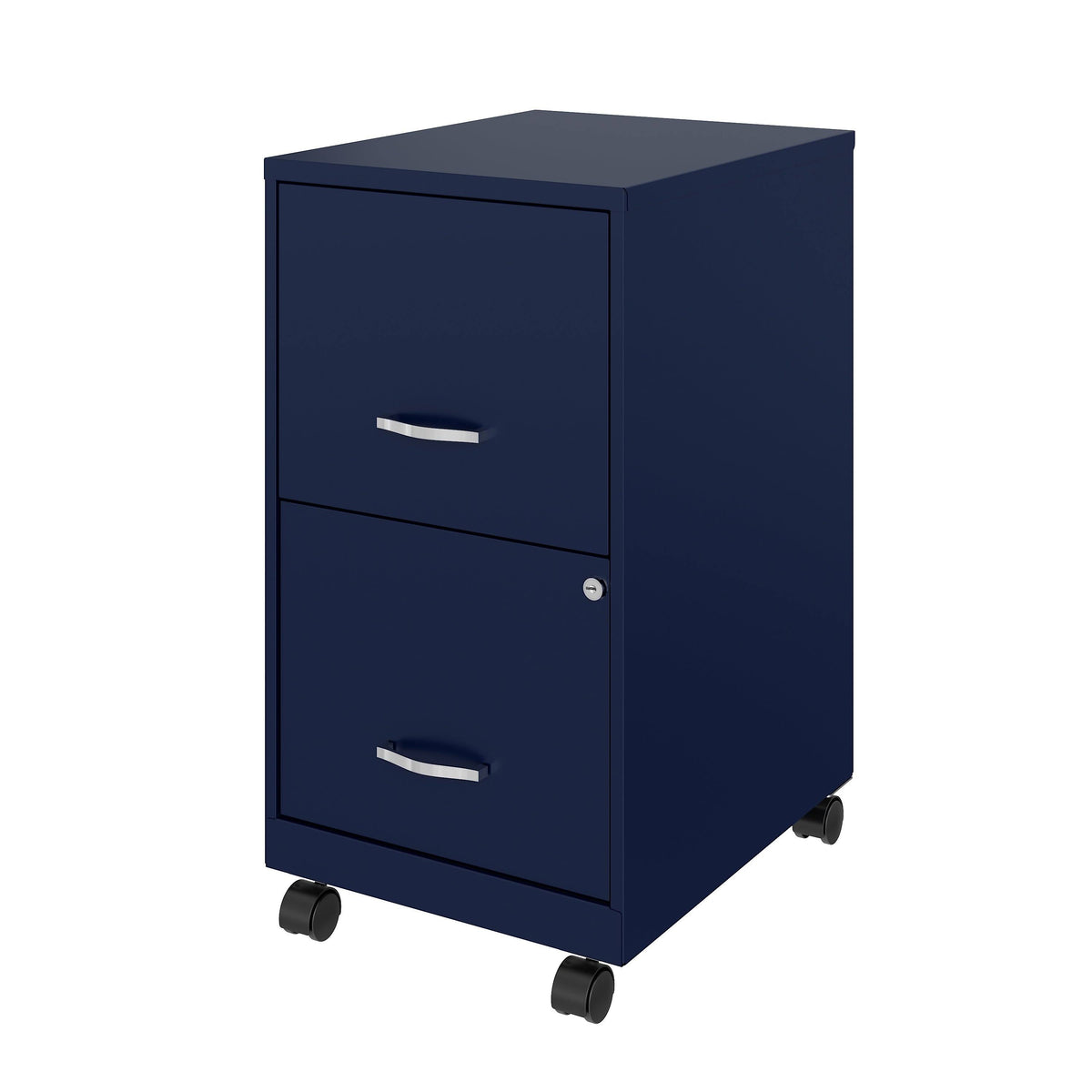 Navy 2 Drawer Metal Mobile File Cabinet J801591