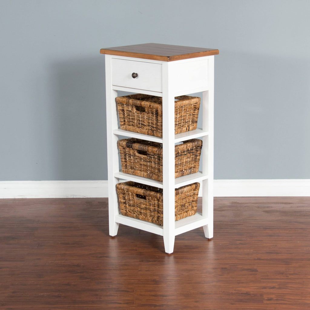 White & Natural Storage Rack S812