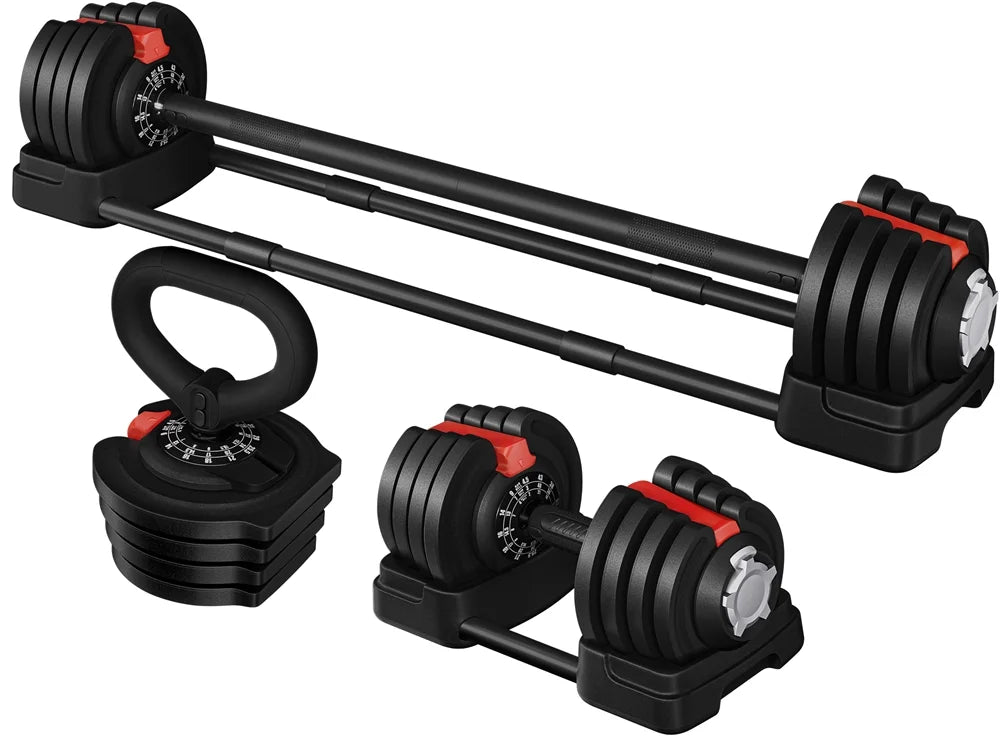 Black 3-In-1 Dumbbell Weight Set with Anti-Slip Handle Z39609