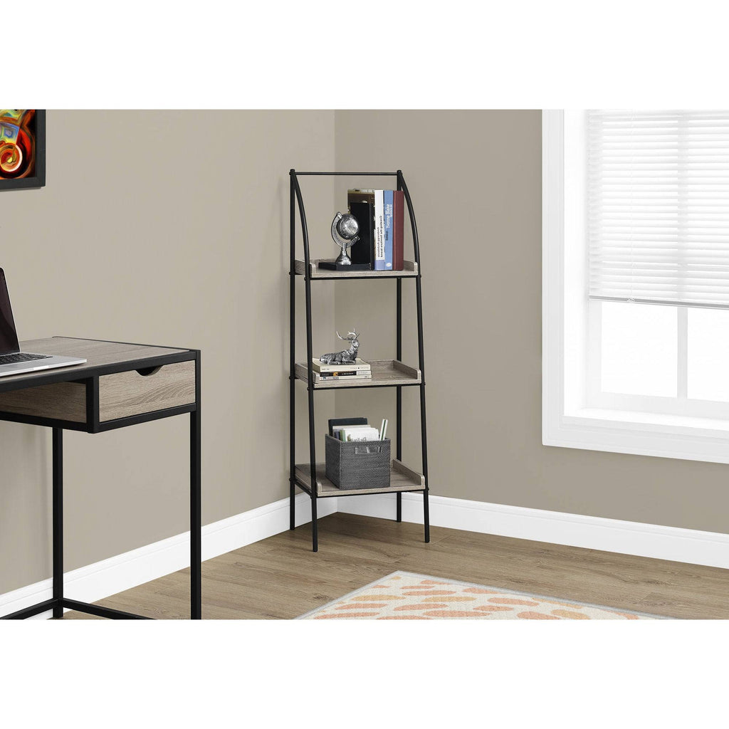 Dark Taupe Black Metal Bookcase A287